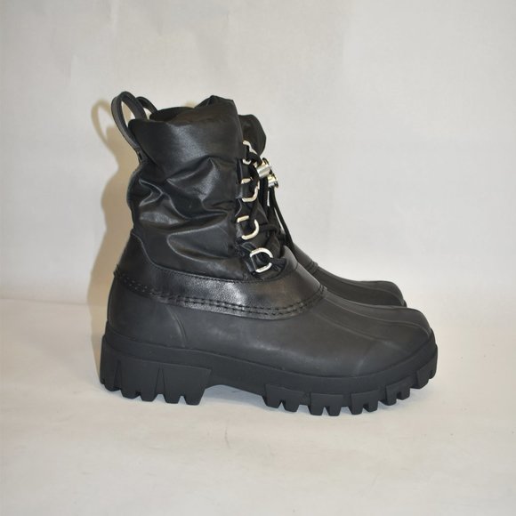 Winter Lugsole Rubber Leather Boots 